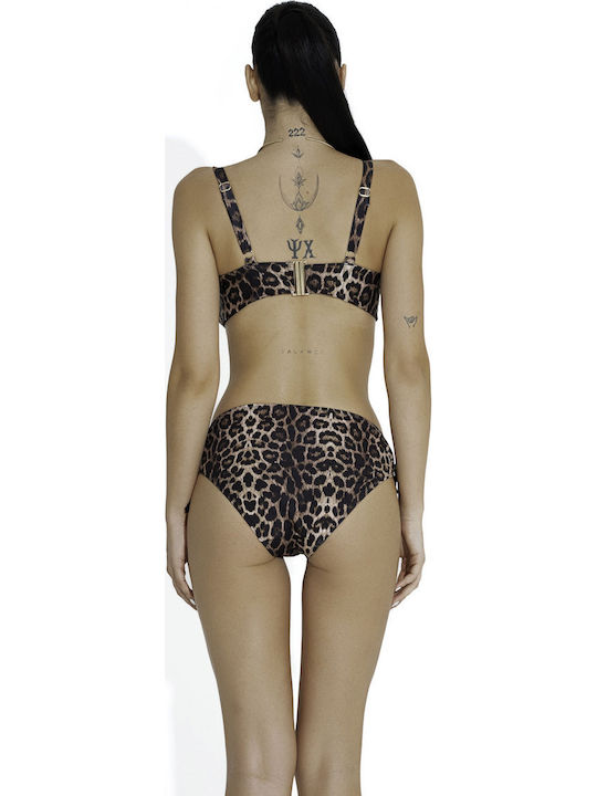 Bikini Σουτιέν D Cup Animal Print Brown