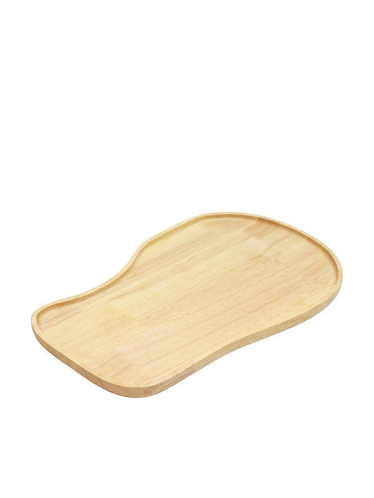Ξύλινα Ακανόνιστα Πιάτα Rubberwood Με Τοίχωμα 40x25 Εκ.