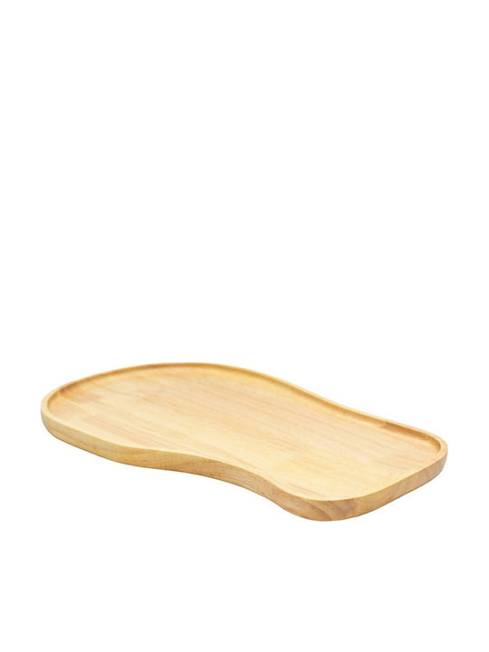 Ξύλινα Ακανόνιστα Πιάτα Rubberwood Με Τοίχωμα 40x25 Εκ.