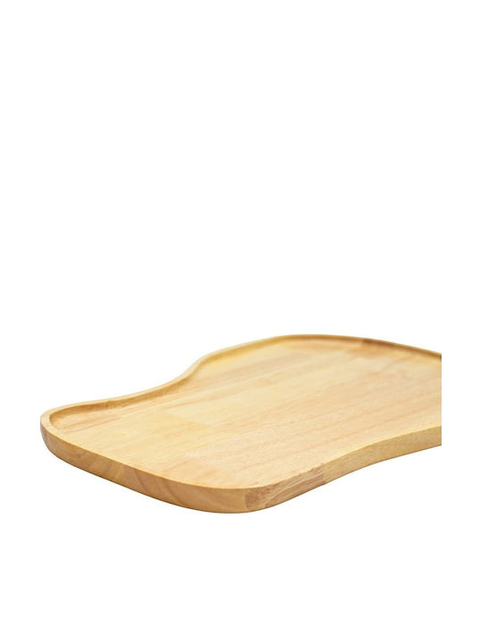 Ξύλινα Ακανόνιστα Πιάτα Rubberwood Με Τοίχωμα 40x25 Εκ.
