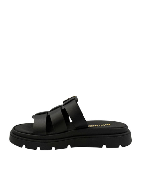 Δερμάτινα Γυναικεία Ανατομικά Σανδάλια New Black