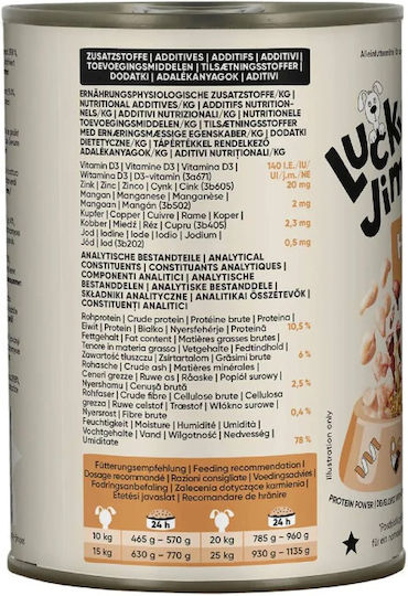 Lucky Jim Adult Wet Dog Food With Chicken Rice And Liver 6x400gr