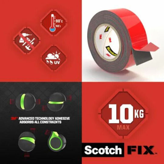 3M Self-Adhesive Double-Sided Tape Gray 19mmx5m 1pcs