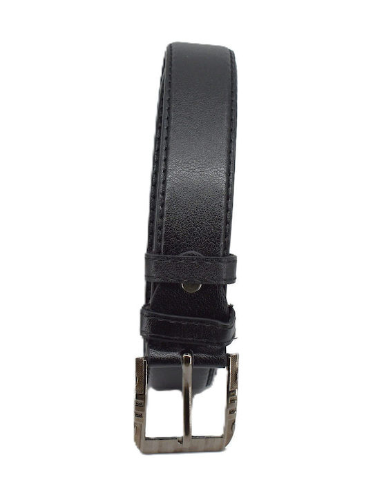 Men's Belt From Black Artificial Leather