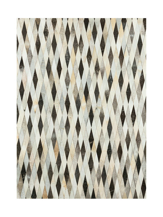 InTheBox Rhombus Χαλί Ορθογώνιο Δερμάτινο Εκρού 160x240cm