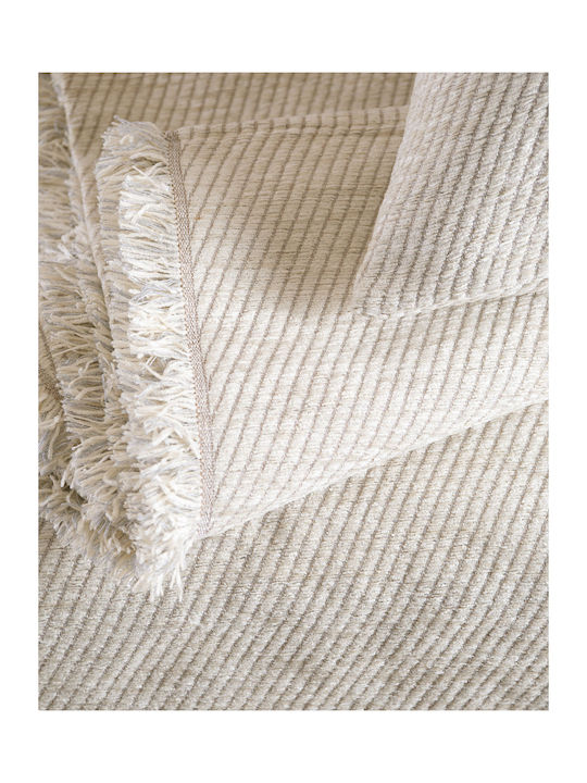 Rythmos Charlie Armchair Throw Chenille 180x160cm Ecru 117-191-3032