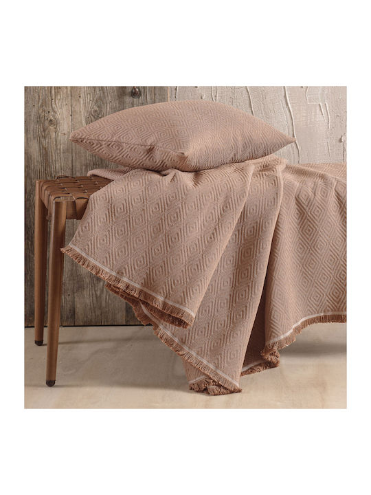 Rythmos Elysse Armchair Throw 2 Sides Jacquard 160x180cm Brown