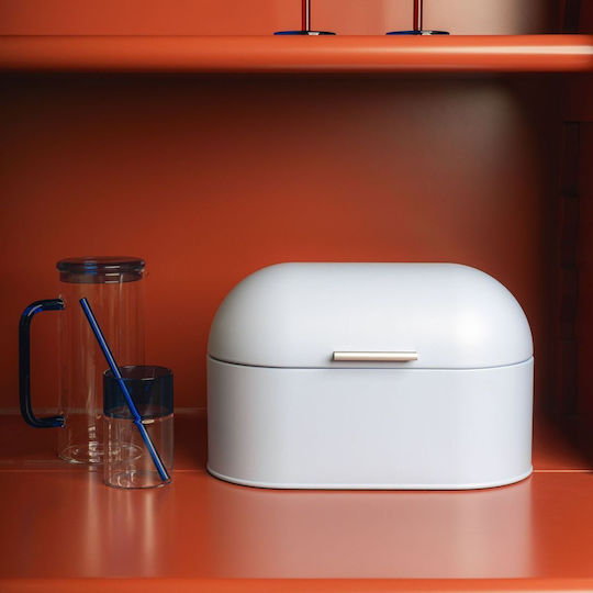 Ona Fresh Cutie de Pâine cu Capac Metalică Gri 33.5x18x21.5cm