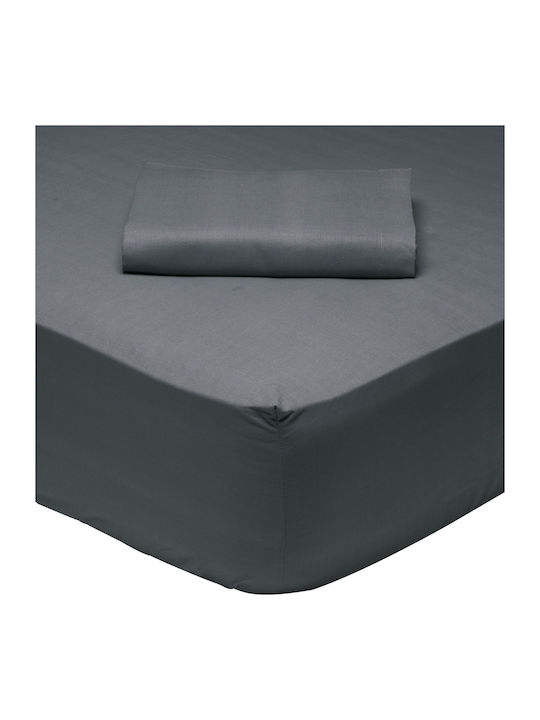 Das Home Bettlaken Semi-Doppel mit Gummiband 120x200+35cm. Best 1007 Dark Grey