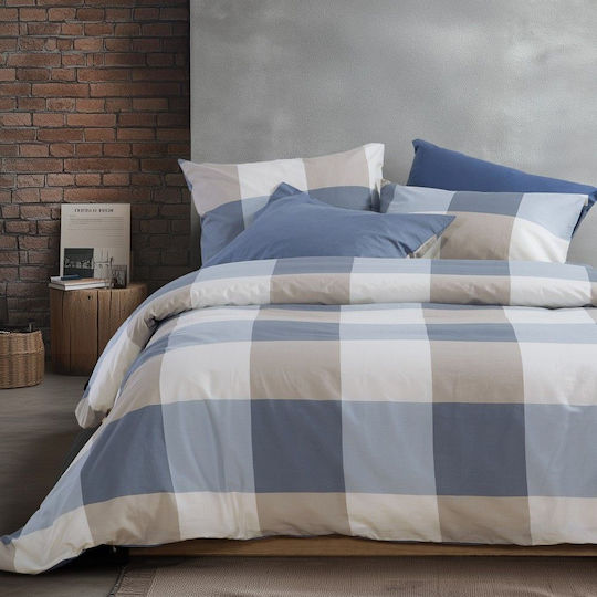 Nef-Nef Homeware Casual Check Σετ 4τμχ 180x200+35εκ. με Λάστιχο Denim Nef-Nef Homeware Casual Check Σετ 4τμχ 180x200+35εκ. με Λάστιχο Denim