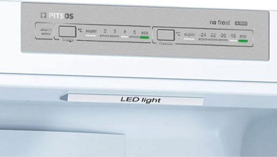 Pitsos Kühl-Gefrierkombination 368Es Total NoFrost H203xB60xT66cm. Inox PKNB39VLE2