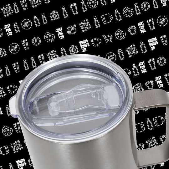Koupakoupa Star Wars Muster Metallische Tasse Mit Deckel Silber 300ml