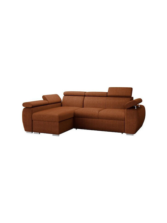 Columbus 132 Ecke Sofa mit Bett mit Linker Ecke & Stauraum Orange 165x62x62cm
