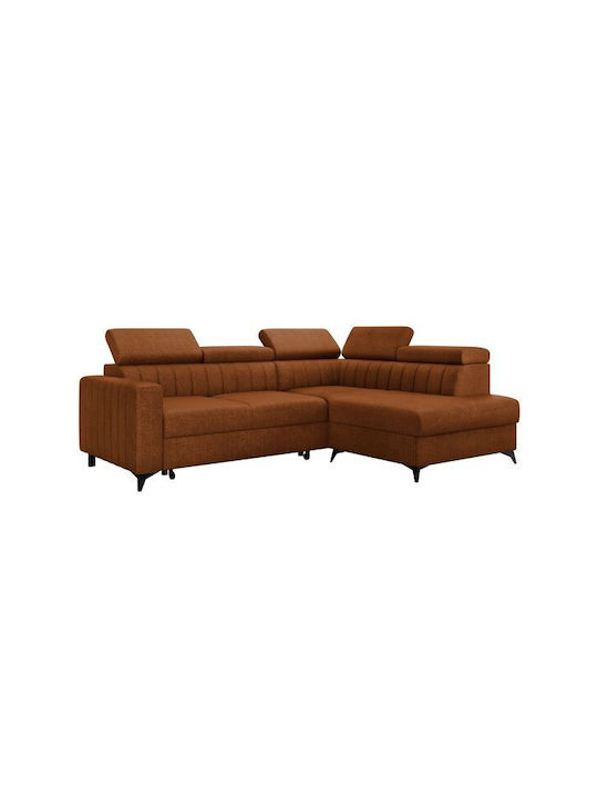 Columbus 202 Ecke Sofa mit Bett mit Rechte Ecke & Stauraum Orange 94x88x88cm