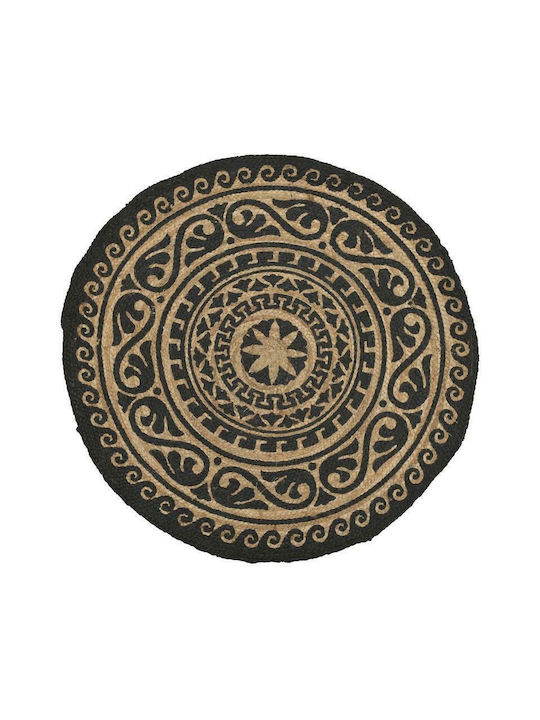 Inart Jute Καλοκαιρινό από Γιούτα Φ90cm Μαύρο / Natural Inart Jute Καλοκαιρινό από Γιούτα Φ90cm Μαύρο / Natural
