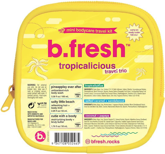 B.Fresh Tropicalicious Travel Set for Body Cleaning 3 Pieces
