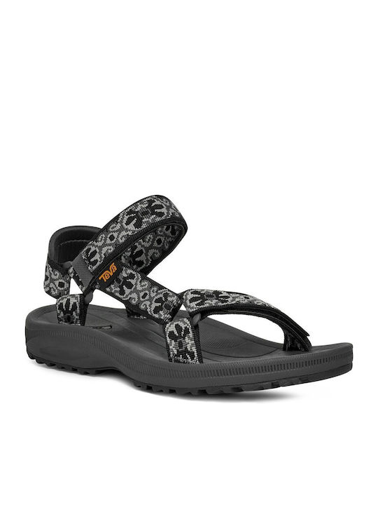 Women's Flat Sandals Sporty in Black Color