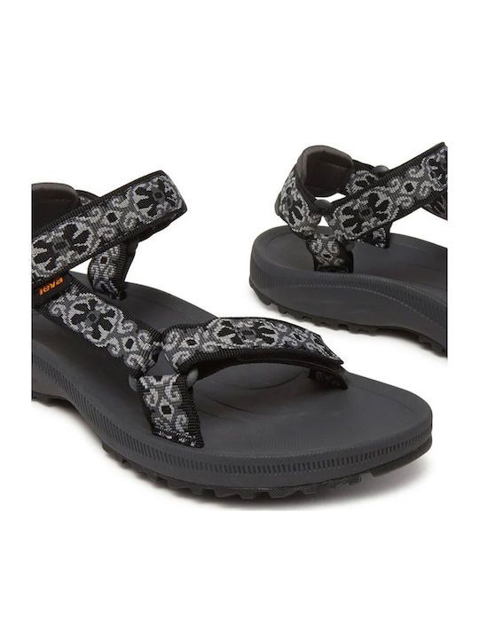 Women's Flat Sandals Sporty in Black Color
