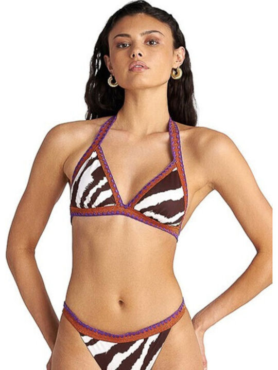 Bikini Triangle C Cup With Padding Animal Print Brown