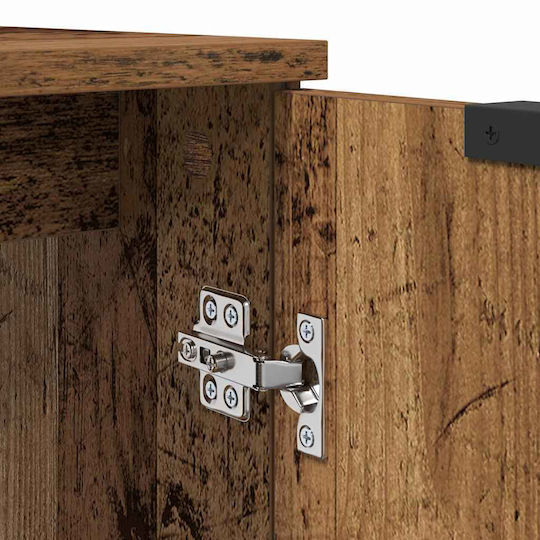 vidaXL Countertop with Sink & Mirror Old Wood, Brown