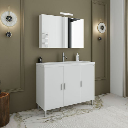 Drop Waschtisch mit Waschbecken & Spiegel mit Licht Beige