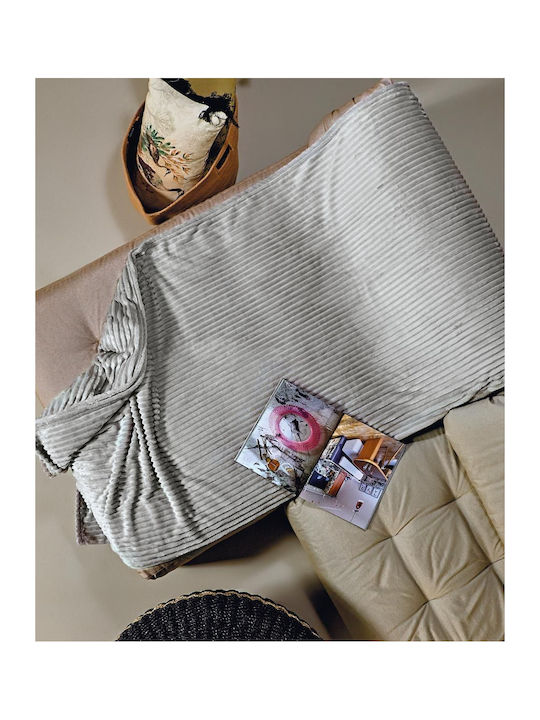 Kentia Sergio Three-Seater Sofa Throw Fleece 180x280cm 22 Gray