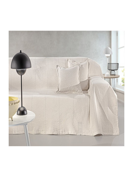 Guy Laroche Soho Four-Seater Sofa Throw Chenille 180x350cm Ivory