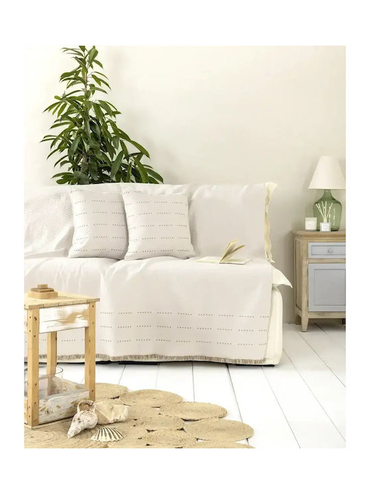Nima Nora Zweisitzer-Sofa Überwurf Chenille 180x240cm Beige
