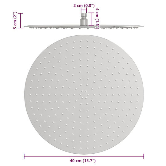 vidaXL Στρογγυλή Κεφαλή Ντουζ 40cm