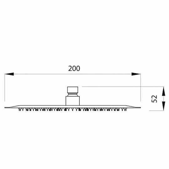 Karag R Cap Rotund De Duș 20cm Negru Mat