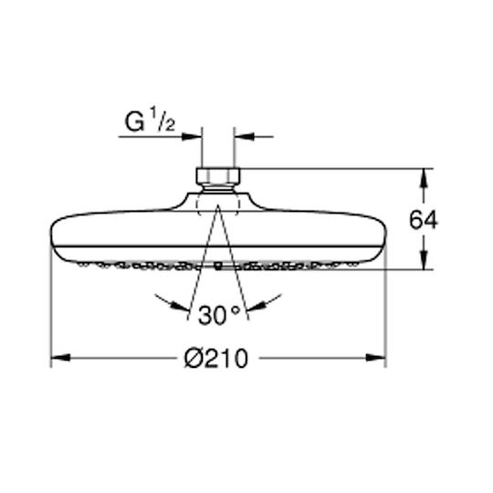 Grohe Tempesta Στρογγυλή Κεφαλή Ντουζ 21cm