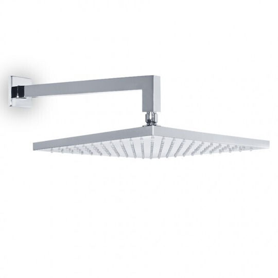 Almar E044220-100+C23500-100 Τετράγωνη Κεφαλή Ντουζ 25x25cm με Βραχίονα 35cm