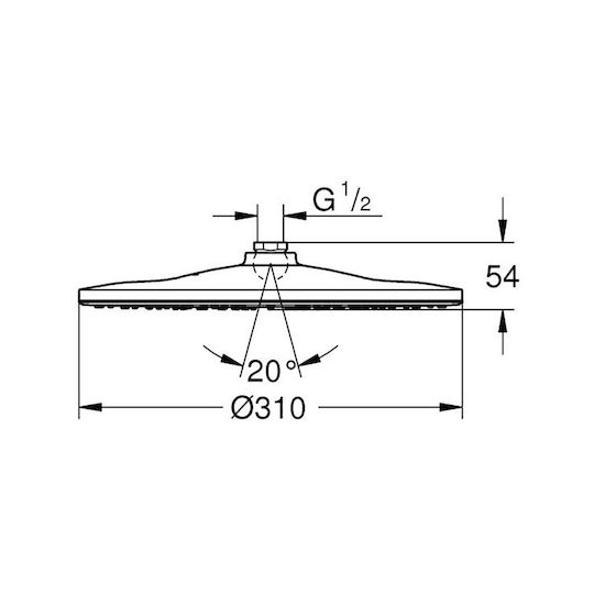 Grohe Rainshower Στρογγυλή Κεφαλή Ντουζ 31cm Grohe Rainshower Στρογγυλή Κεφαλή Ντουζ 31cm