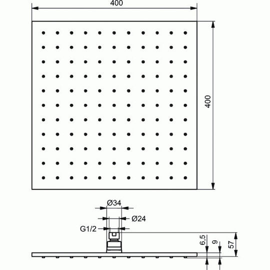 Ideal Standard Idealrain Pro Τετράγωνη Κεφαλή Ντουζ 40x40cm