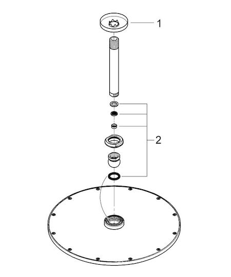 Grohe Rainshower Essence New Στρογγυλή Κεφαλή Ντουζ 31cm με Βραχίονα 14.2cm