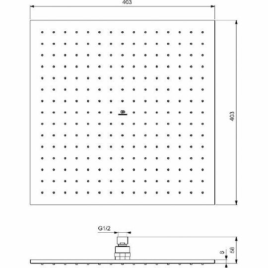 Ideal Standard Idealrain Square Showerhead 40x40cm Grey