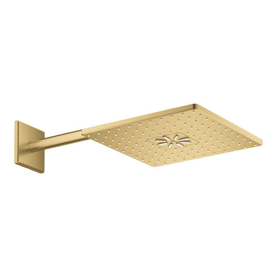 Grohe Rainshower Smartactive 310 Cube Square Showerhead 31x31cm with Extension Arm 40cm Brushed Cool Sunrise