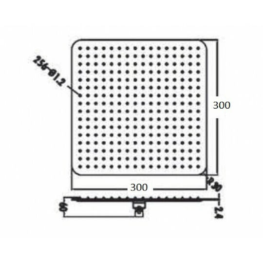 Creavit SH4030 Τετράγωνη Κεφαλή Ντουζ 30x30cm Inox