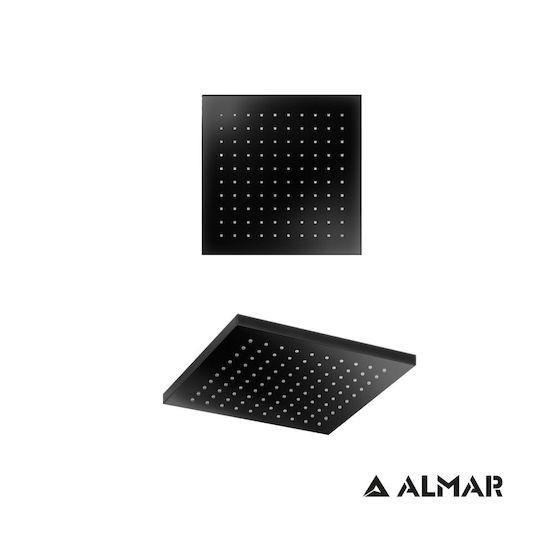 Eurorama Quadra Square Showerhead 20x20cm Black Matt