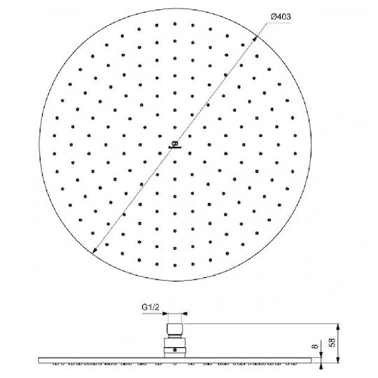 Ideal Standard Idealrain Rotund Cap de duș 40cm Grey