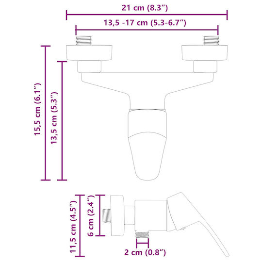 vidaXL Rectangulare Cap de duș