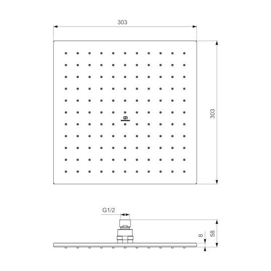 Ideal Standard Idealrain Square Showerhead 30x30cm Chrome