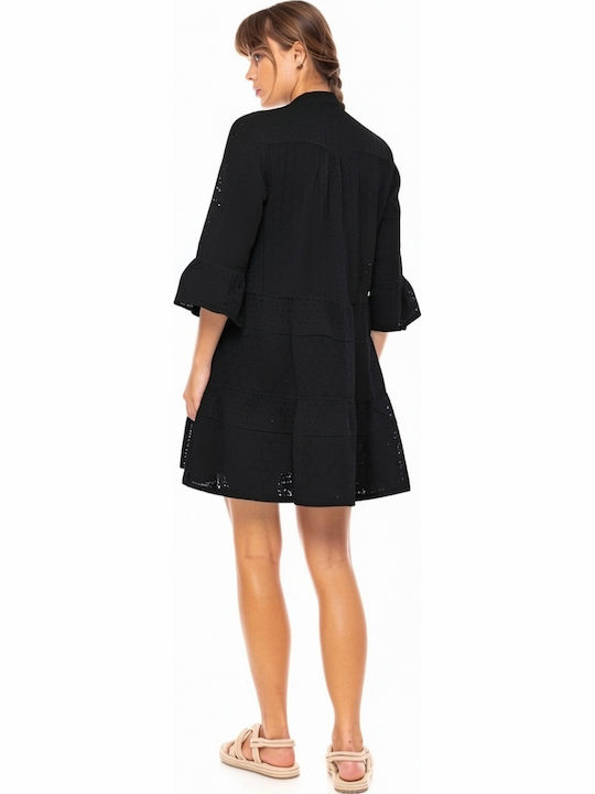 Pink Label Γυναικείο Καφτάνι Παραλίας Black