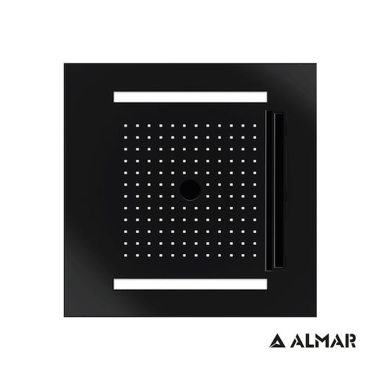 Almar Easy Light Temptation Τετράγωνη Κεφαλή Ντουζ 30x30cm Black Matt