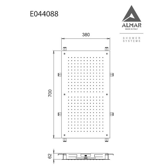 Almar Rectangular Temptation Правоъгълници Капаче за душ 70x38см