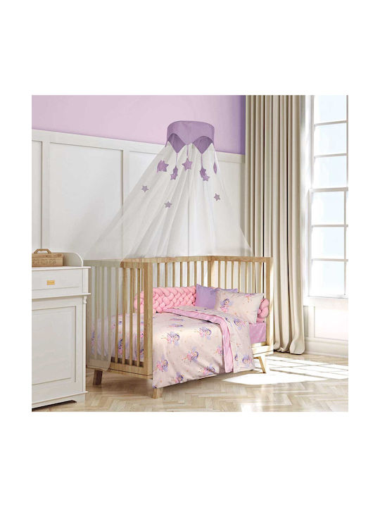 Alouette Set Baby Crib Cotton Sheets Fairy Pink 130x170cm 3 Pieces