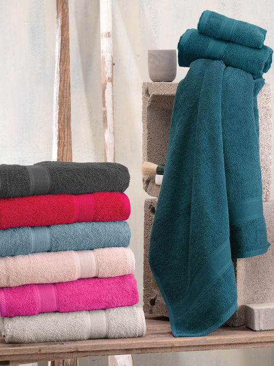 Rythmos Bath Towel Set 3pcs Ilussion Petrol Blue Weight 480gr/m²