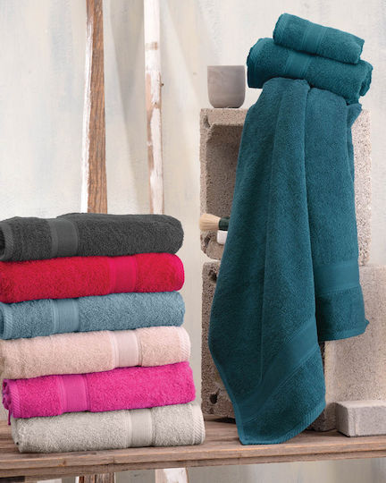 Rythmos Bath Towel Set 3pcs Ilussion Petrol Blue Weight 480gr/m²