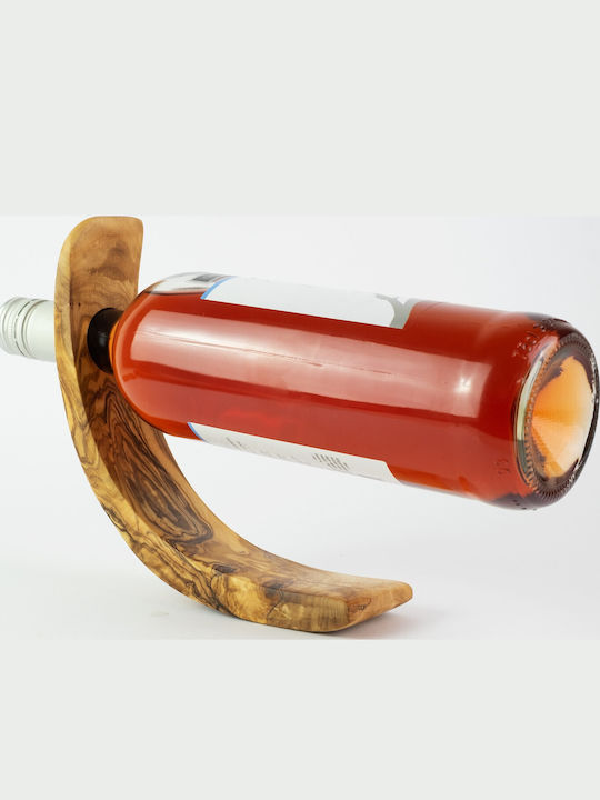Tabletop Wooden Brown Bottle Holder 26x6cm ac527