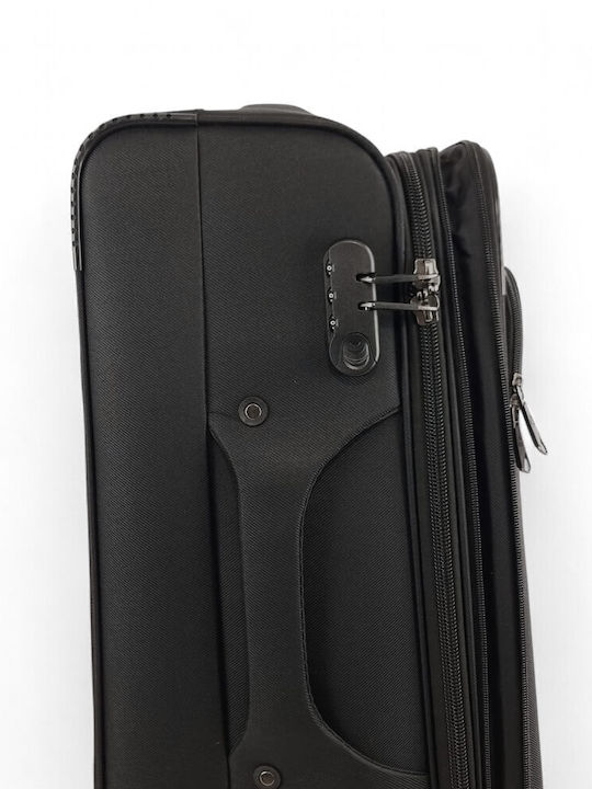 Diplomat Small The Lisbon Collection Cabin Fabric Black Suitcase With 4 Wheels Height 55cm